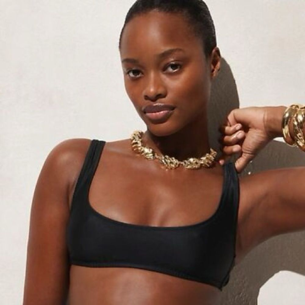 NWT J CREW Claudia bikini top in Classic Sculpt IN BLACK - Picture 5 of 9